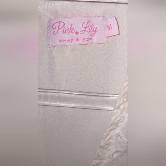 Pink Lily Lined Eylet Baby Doll Dress w/ Pockets - Picture 7 of 9